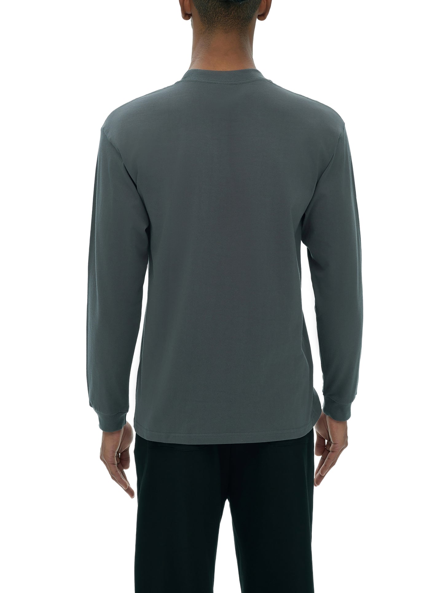 crew neck heavyweight 100% cotton drop shoulder long sleeve shirt 270 gsm