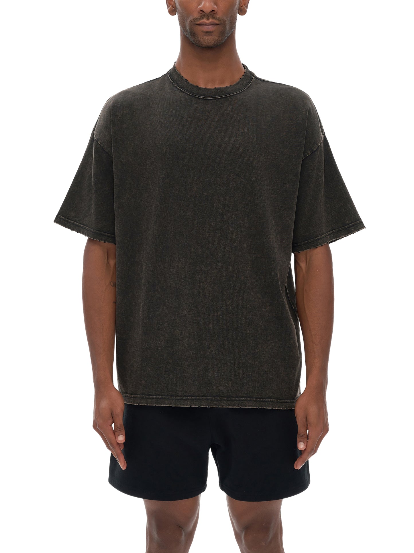 edge frayed vintage washed t-shirt 250 gsm