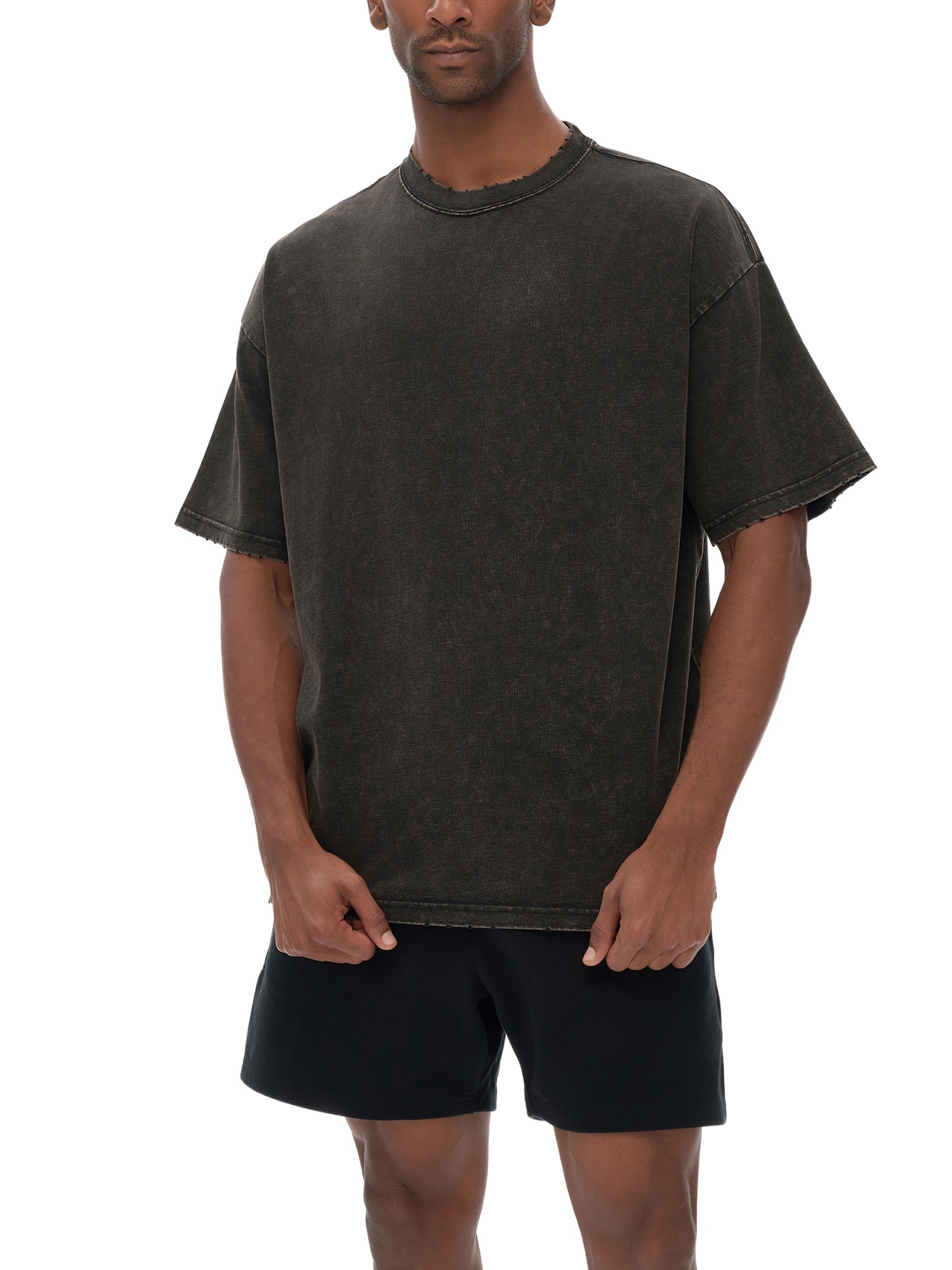 edge frayed vintage washed t-shirt 250 gsm