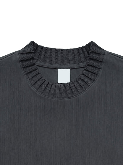 Heavyweight Knitted Round Neck T-Shirt 305 GSM