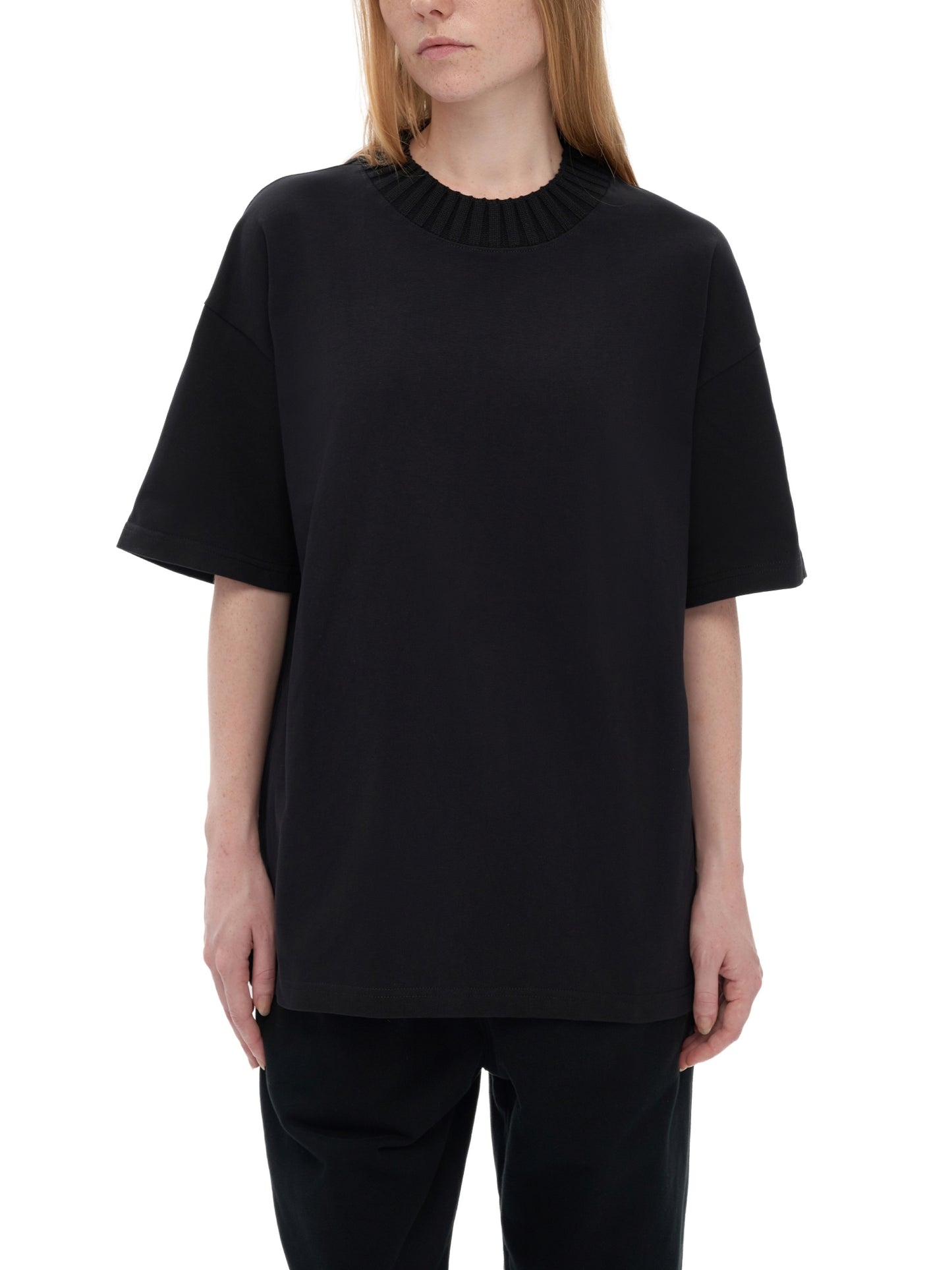 heavyweight knitted round neck t-shirt 305 gsm