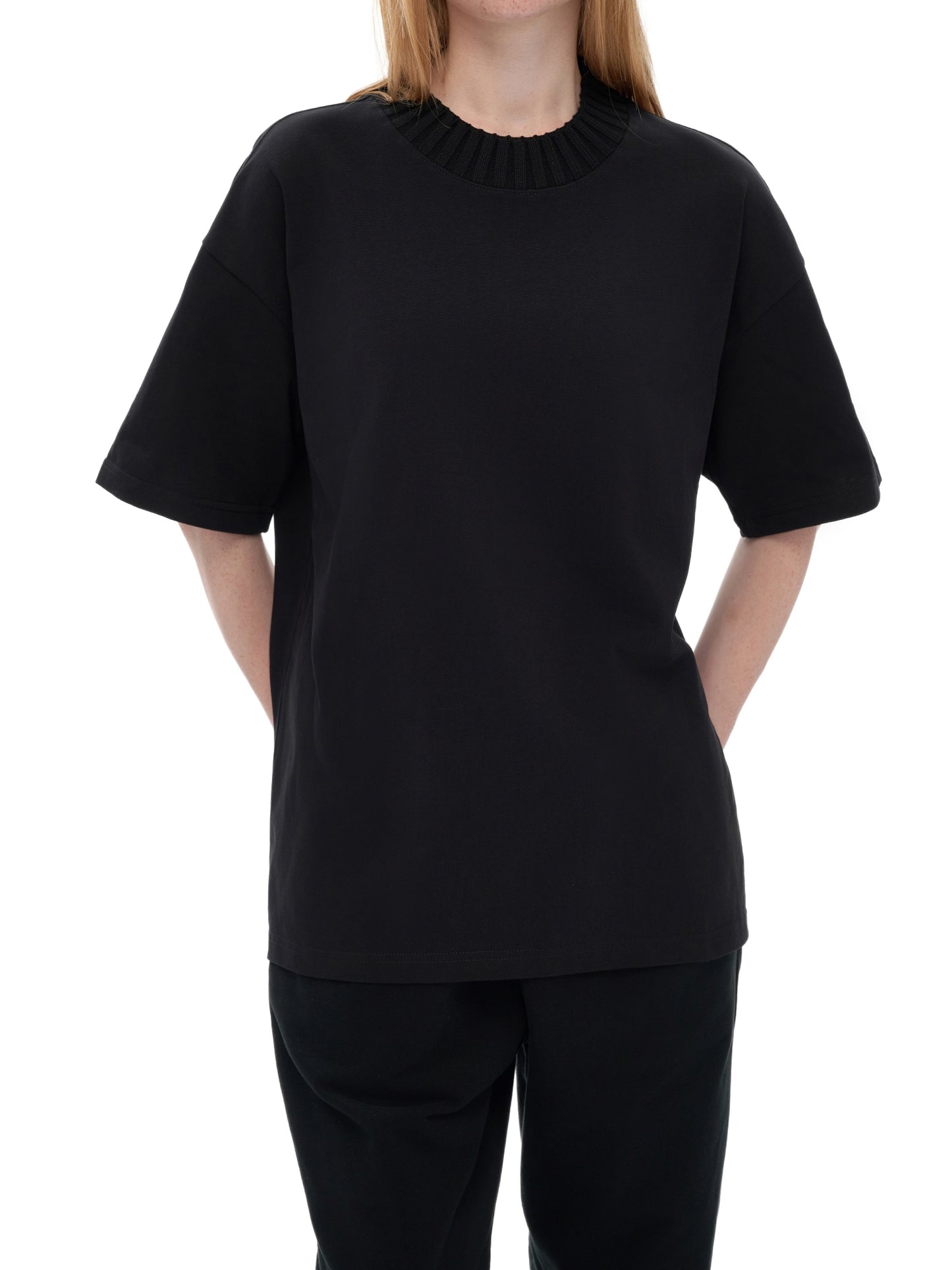 heavyweight knitted round neck t-shirt 305 gsm