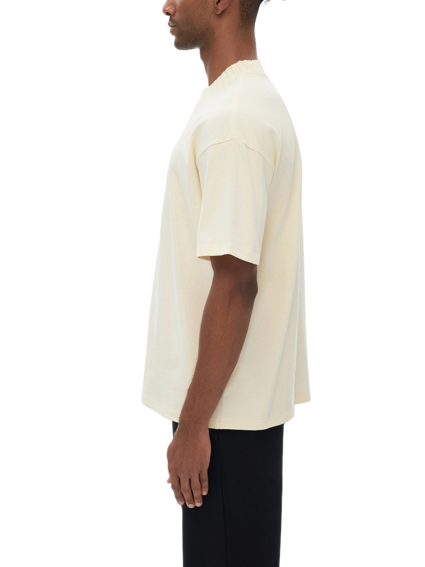 heavyweight knitted round neck t-shirt 305 gsm