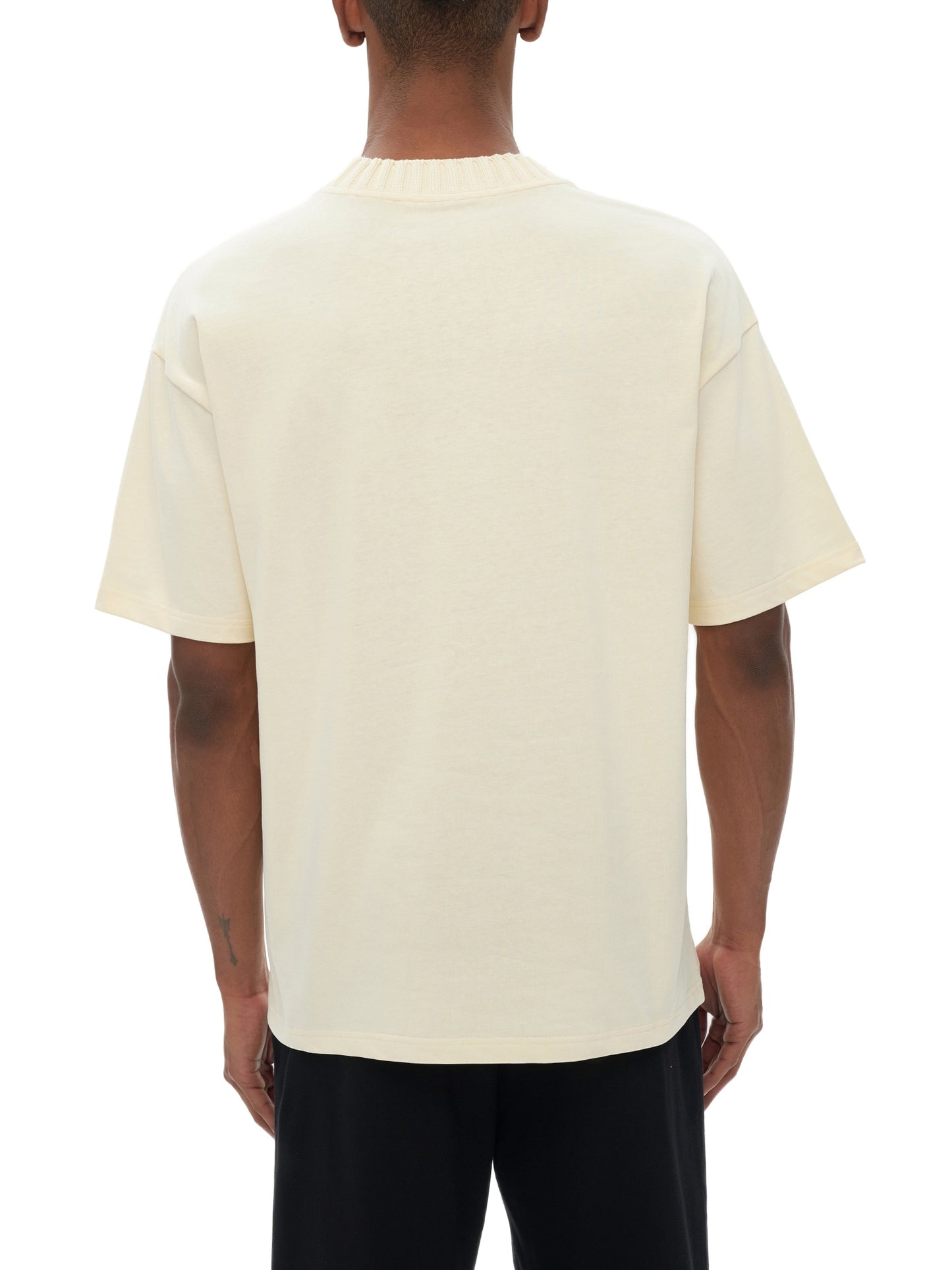 heavyweight knitted round neck t-shirt 305 gsm