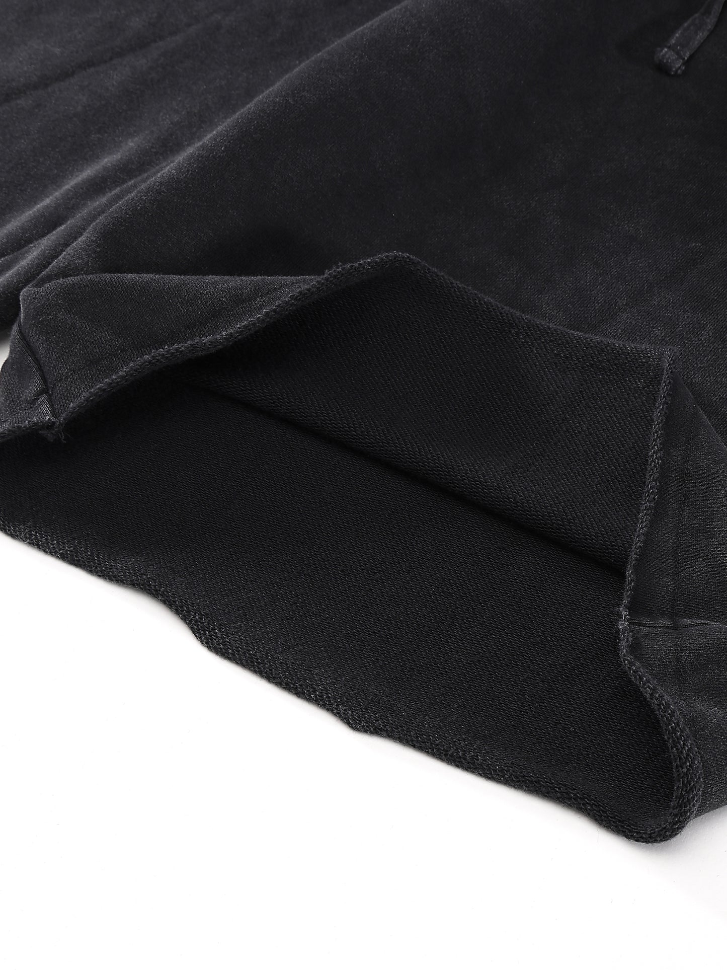 acid washed raw hem shorts