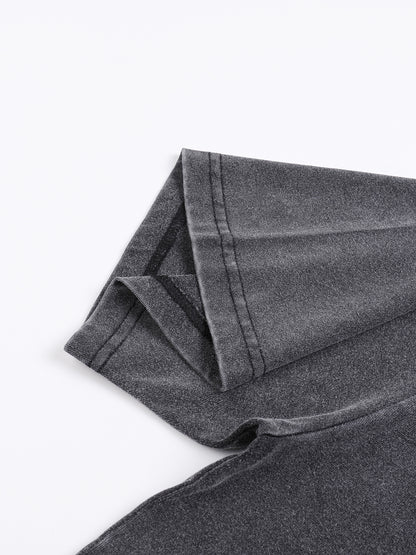 Vintage Washed Loose Fluffy T-Shirt