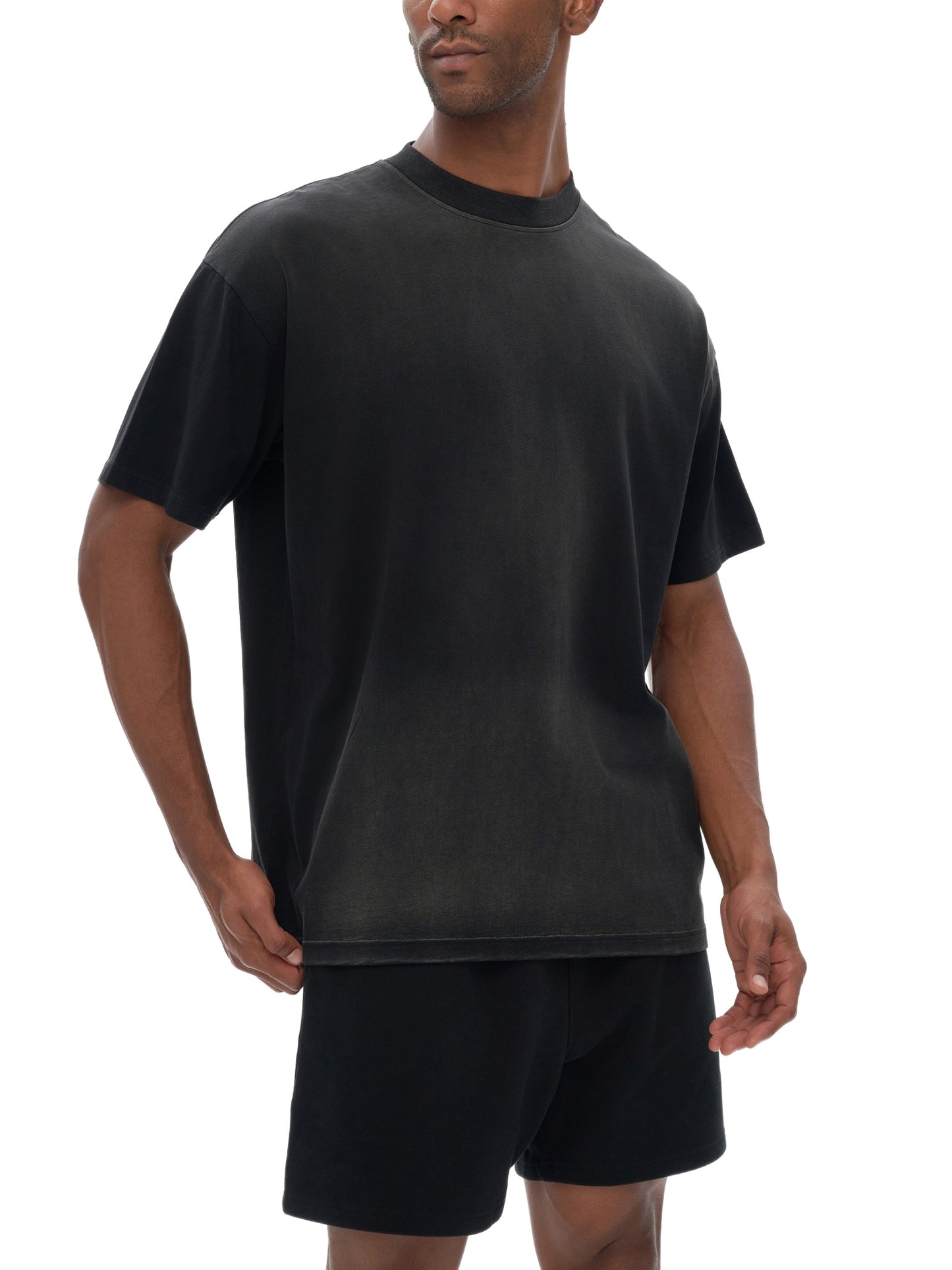 monkey washed all-over drop shoulder t-shirt 250 gsm