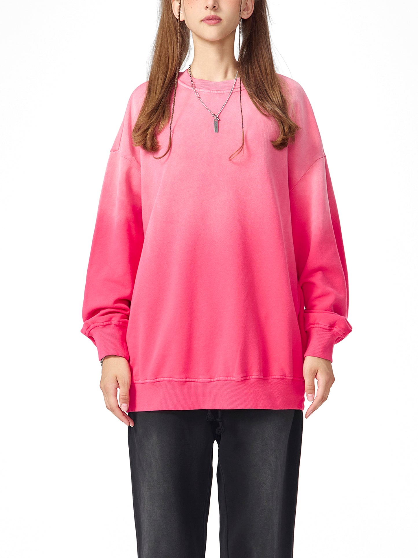 sunfade drop-shoulder cotton sweatshirt