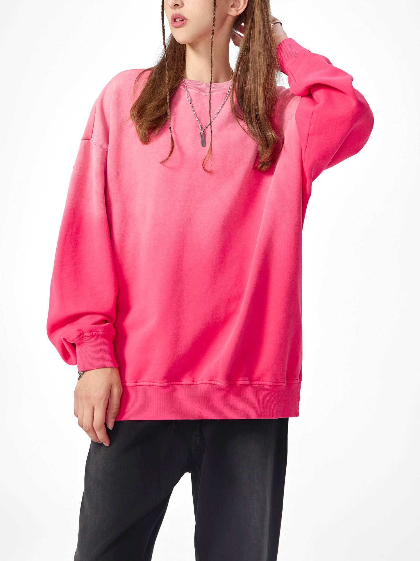sunfade drop-shoulder cotton sweatshirt