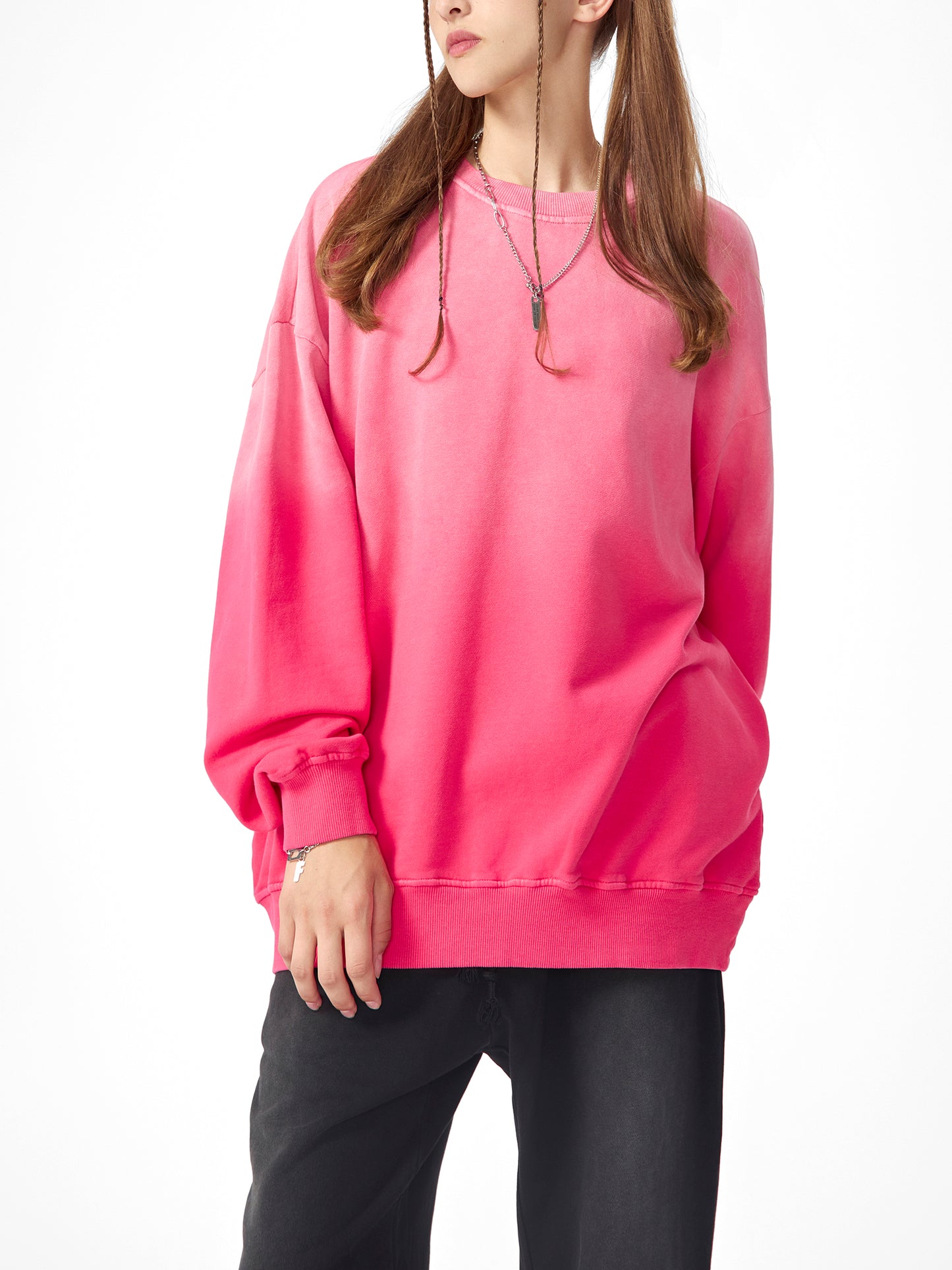 sunfade drop-shoulder cotton sweatshirt