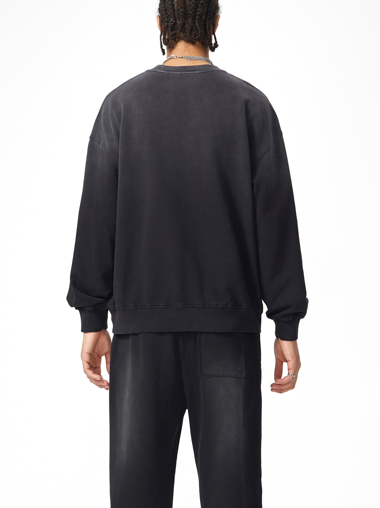 sunfade drop-shoulder cotton sweatshirt