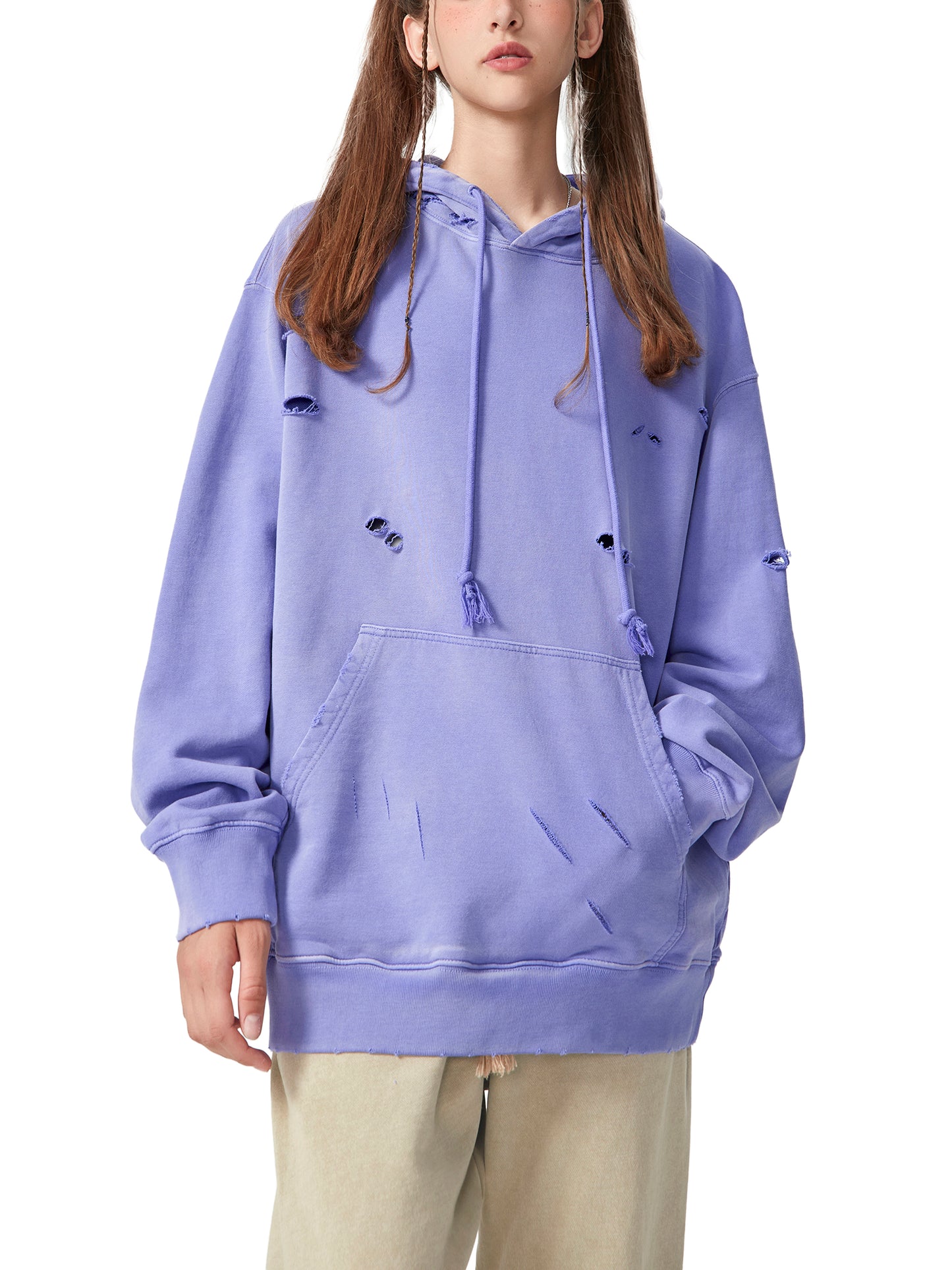 distressed vintage wash hoodie