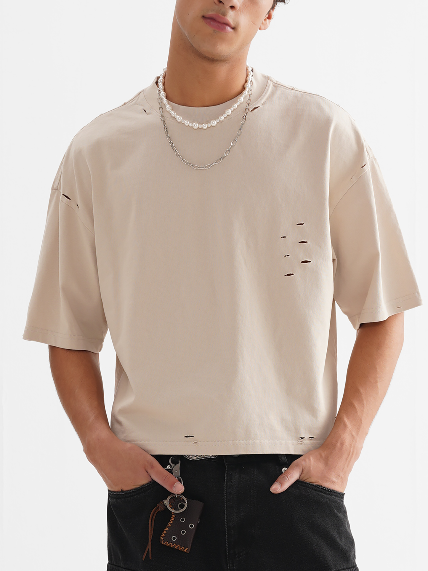 classic frayed boxy tee 250 gsm