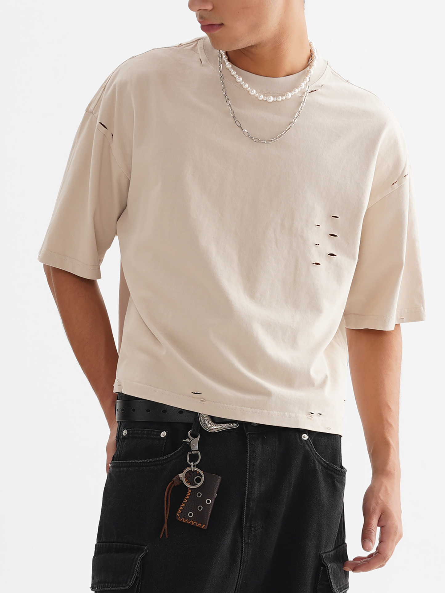 classic frayed boxy tee 250 gsm