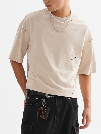 Classic Frayed Boxy Tee 250 GSM