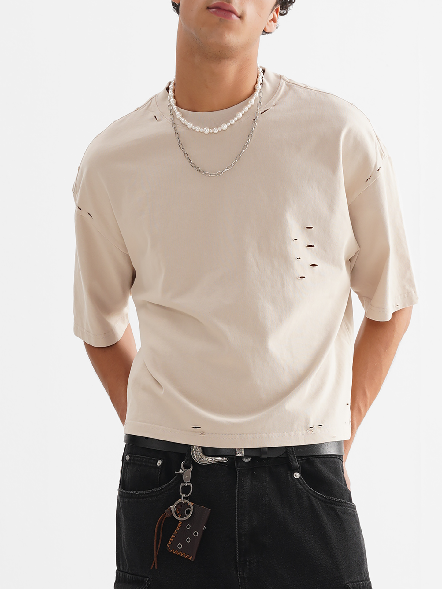 classic frayed boxy tee 250 gsm