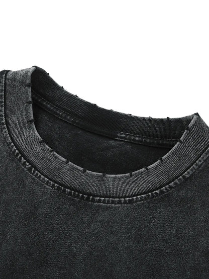 Acid Washed Frayed Hem Tank Top