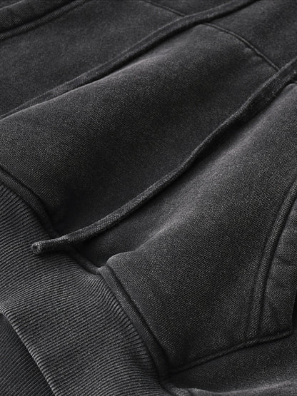 Acid Washed Cropped Hoodie