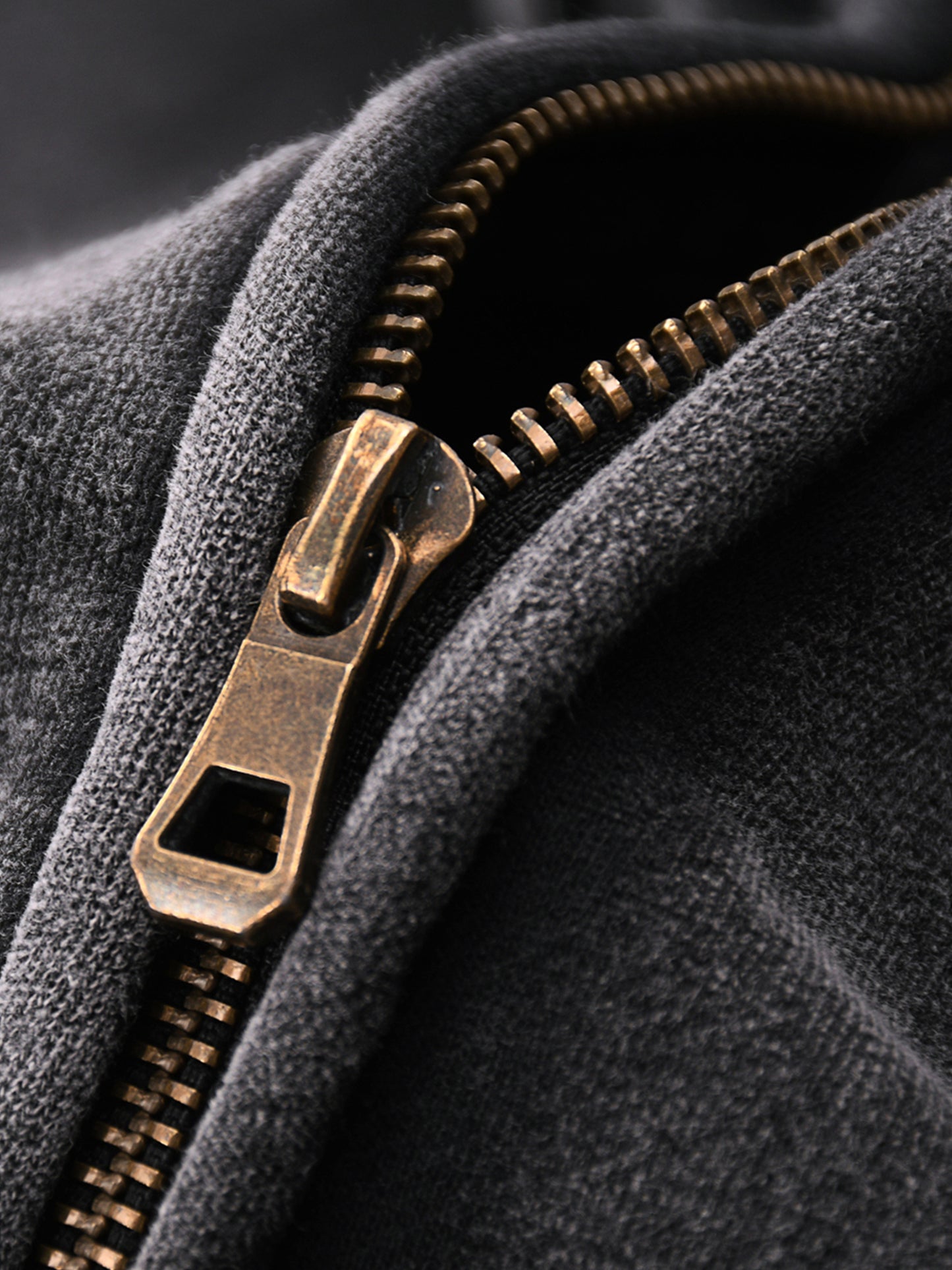 zip-through boxy fleece hoodie