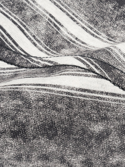 Acid Washed Striped Boxy T-Shirt