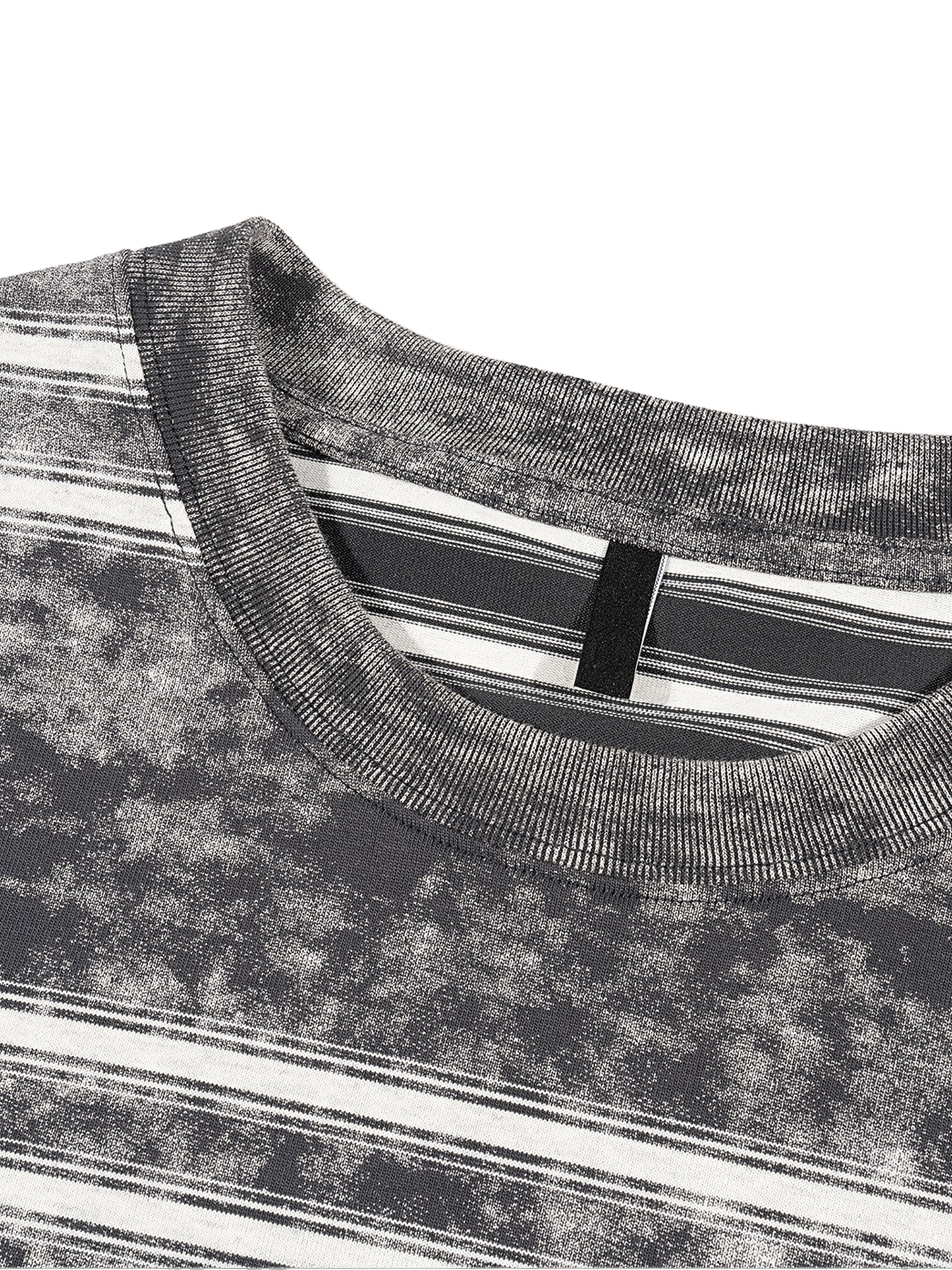 acid washed striped boxy t-shirt