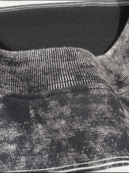 Acid Washed Striped Boxy T-Shirt