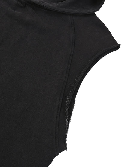 Acid Washed Sleeveless Hoodie