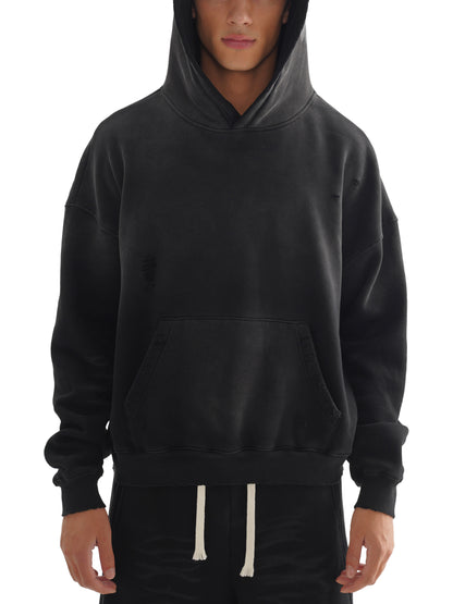 Frayed Sunfade Boxy Fleece Hoodie