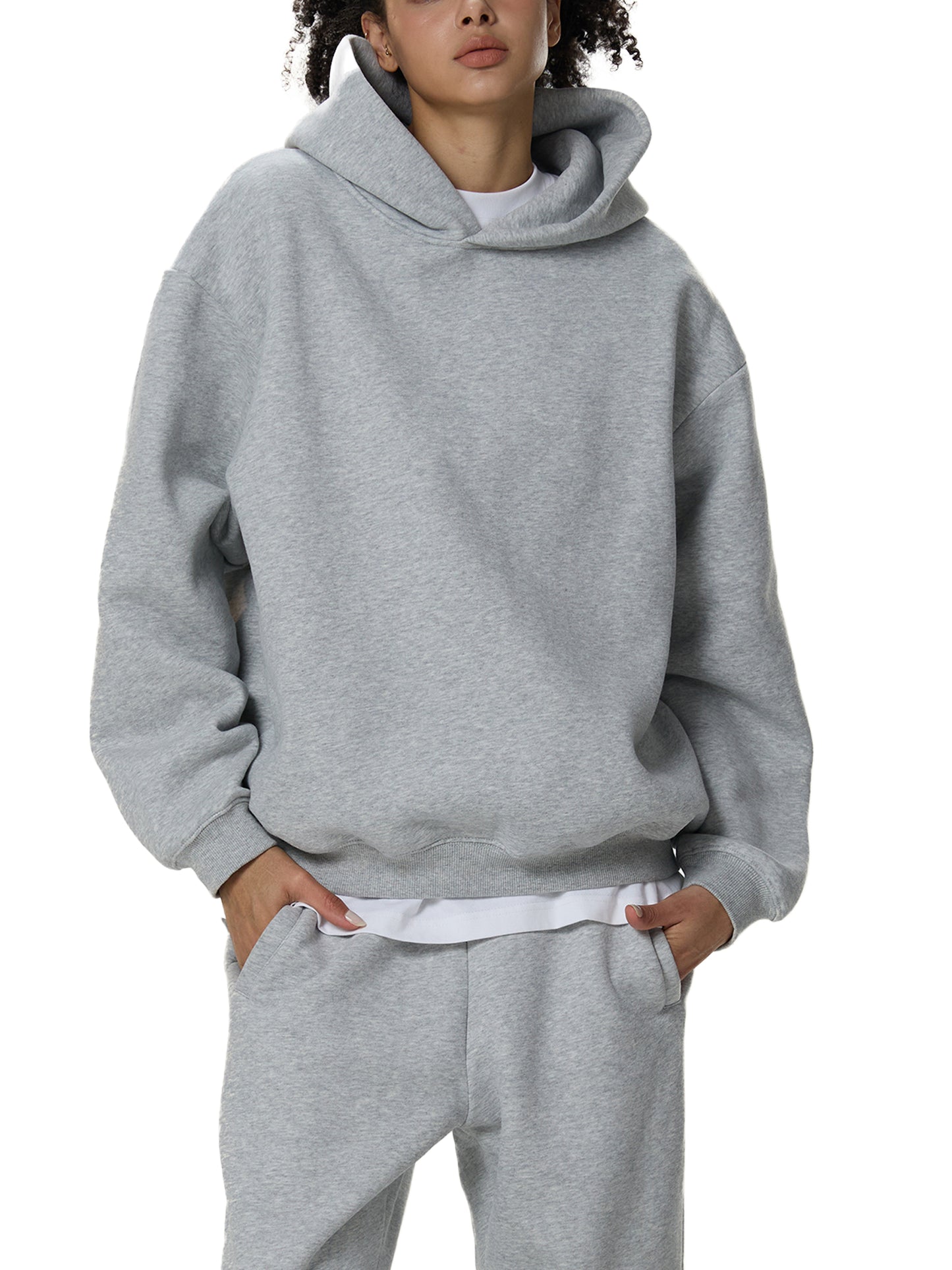 fleeced boxy hoodie