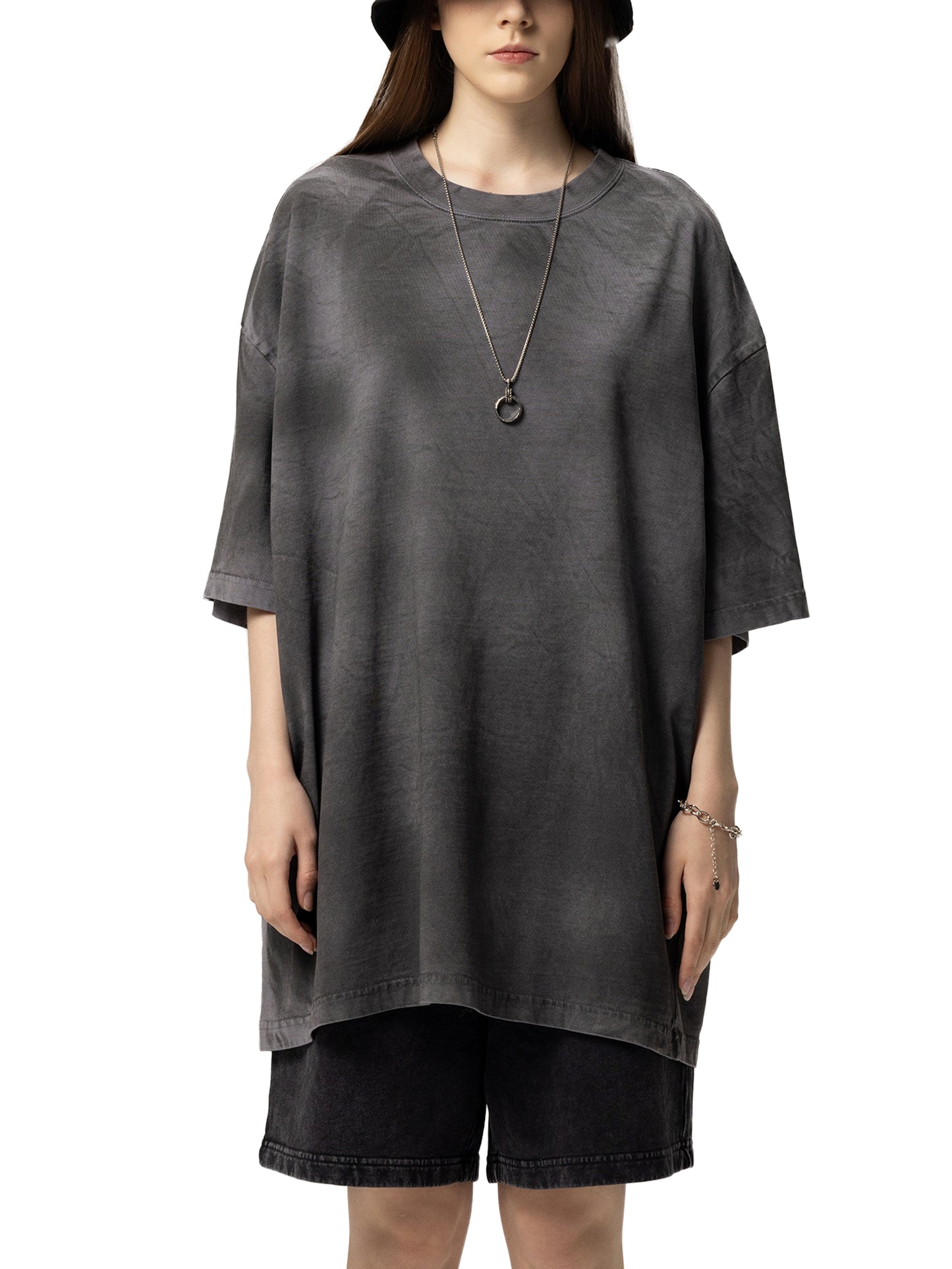 dirty washed loose t-shirt