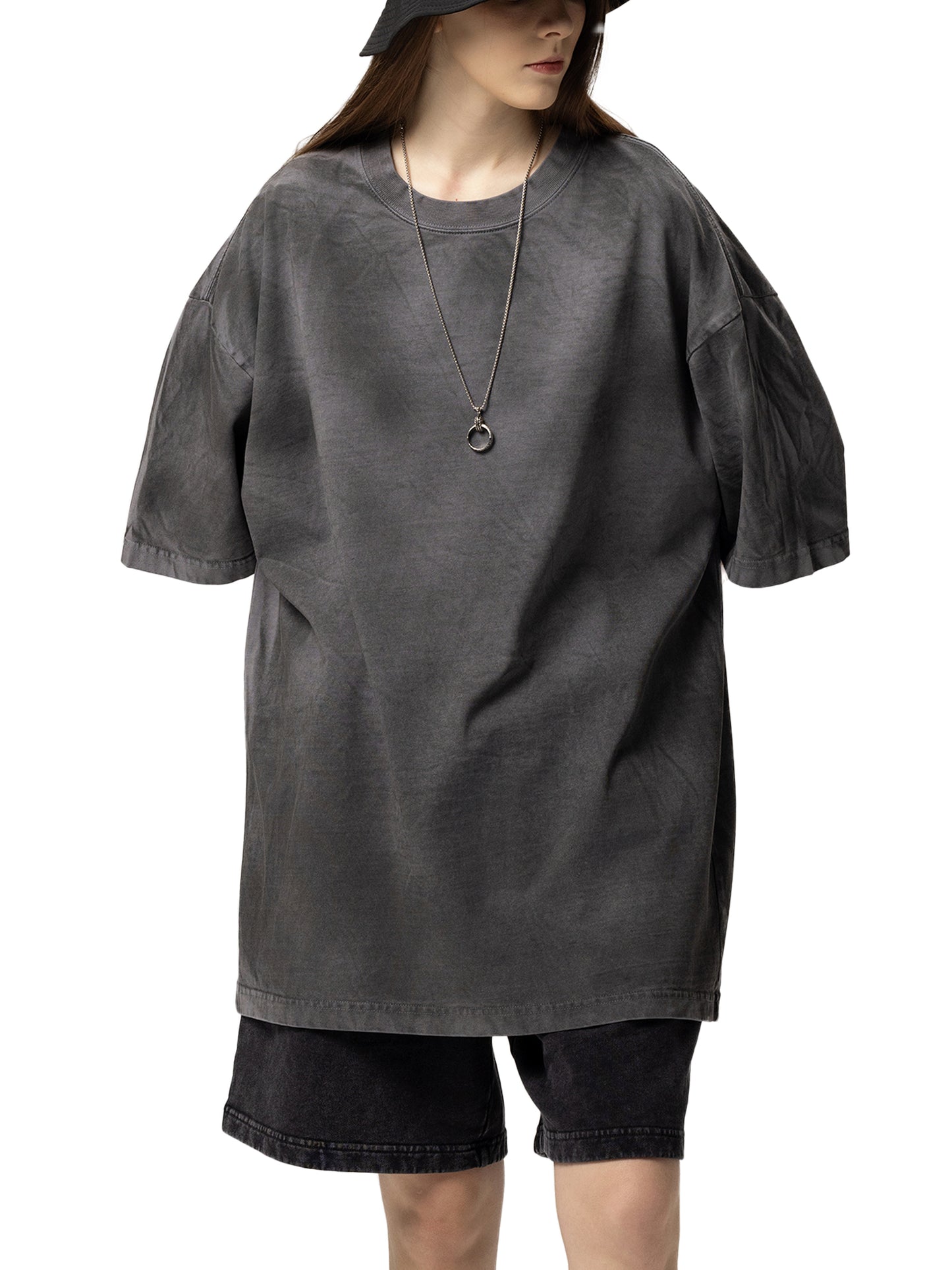 dirty washed loose t-shirt