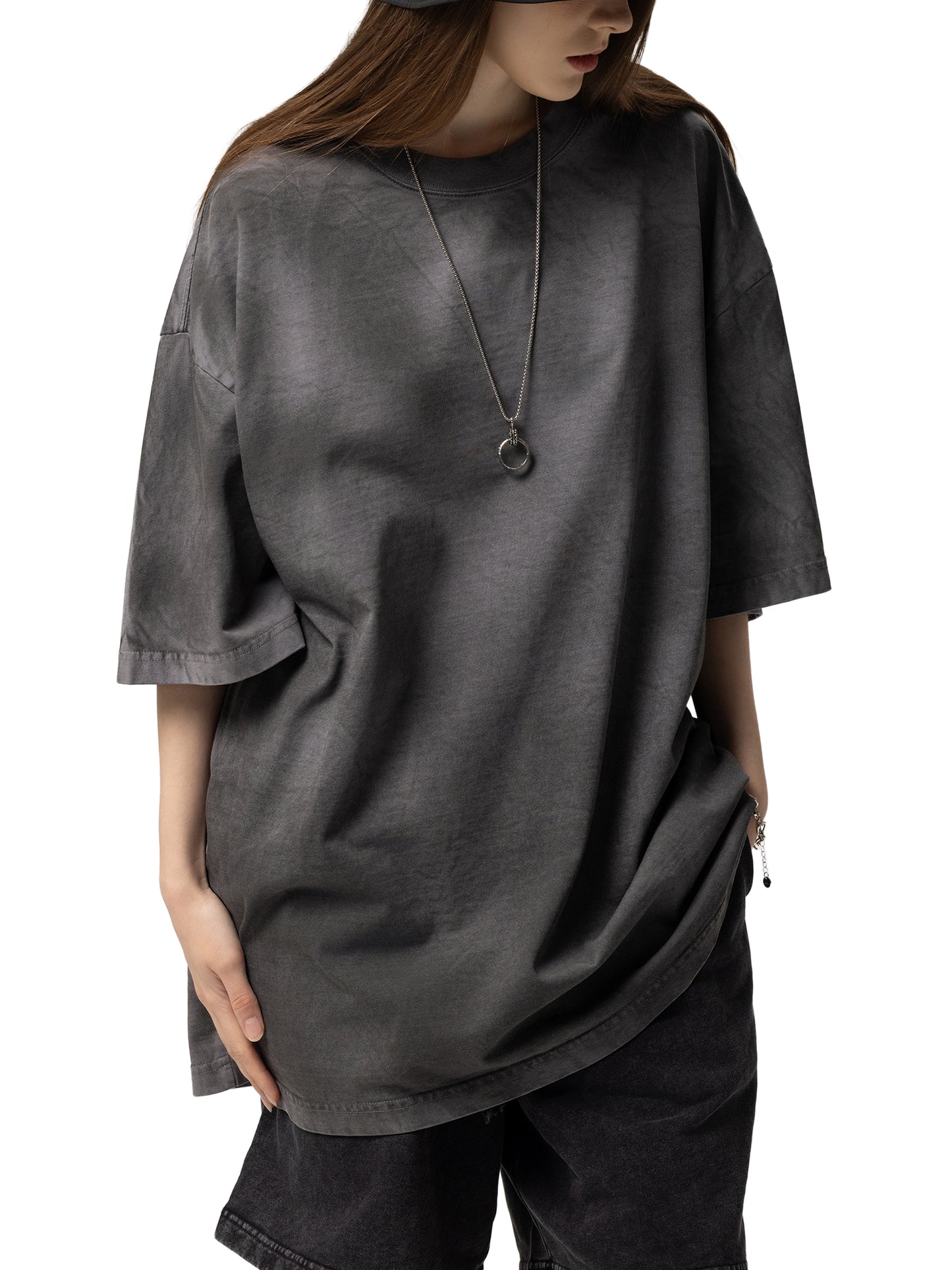 dirty washed loose t-shirt