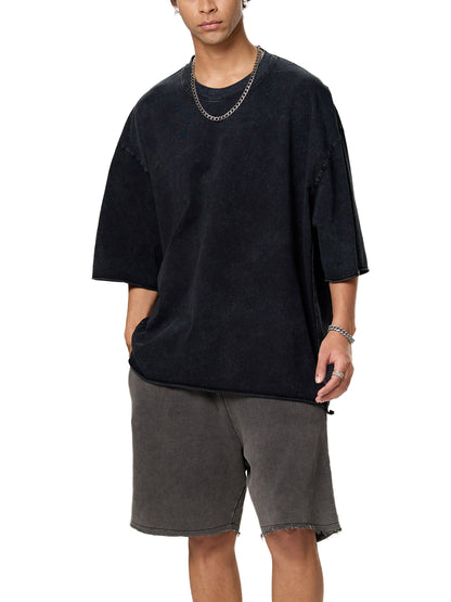 Raw Edge Acid Washed Boxy T-Shirt