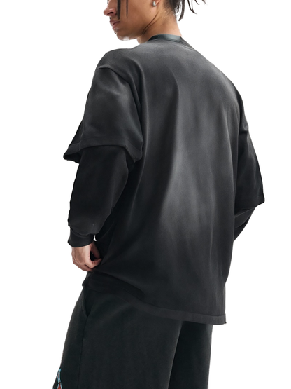 Sunfade Hand-Frayed Faux Two-Piece T-Shirt