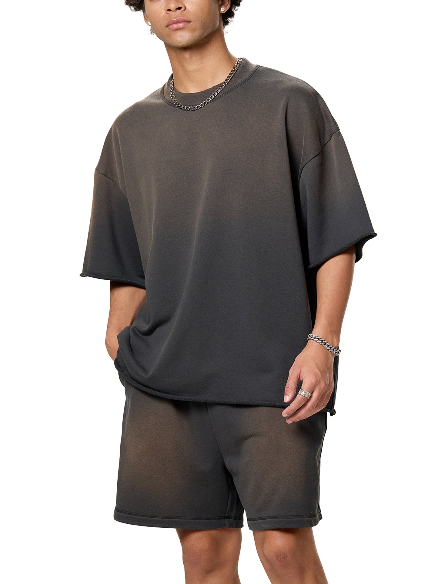 sun fade raw edge t-shirt