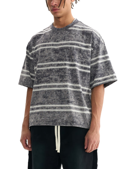 Acid Washed Striped Boxy T-Shirt