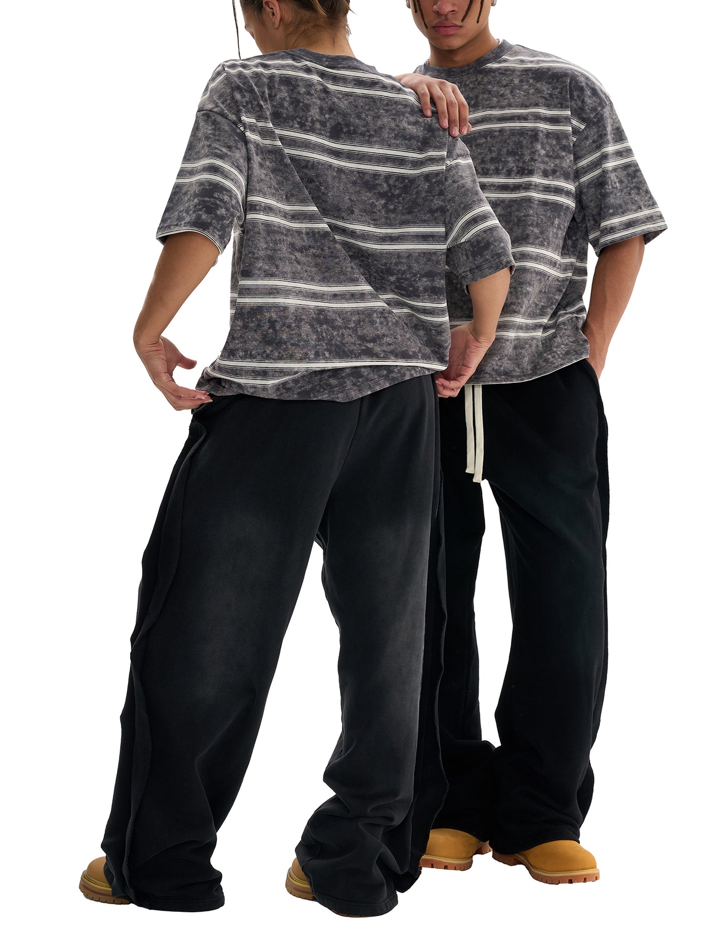 acid washed striped boxy t-shirt