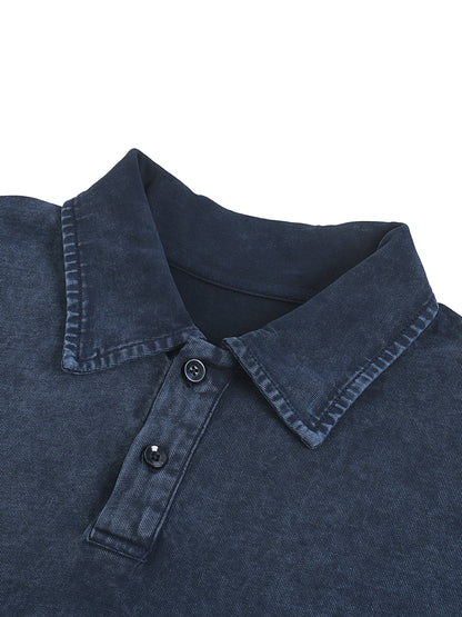 Heavyweight Acid-Washed Polo T-Shirt