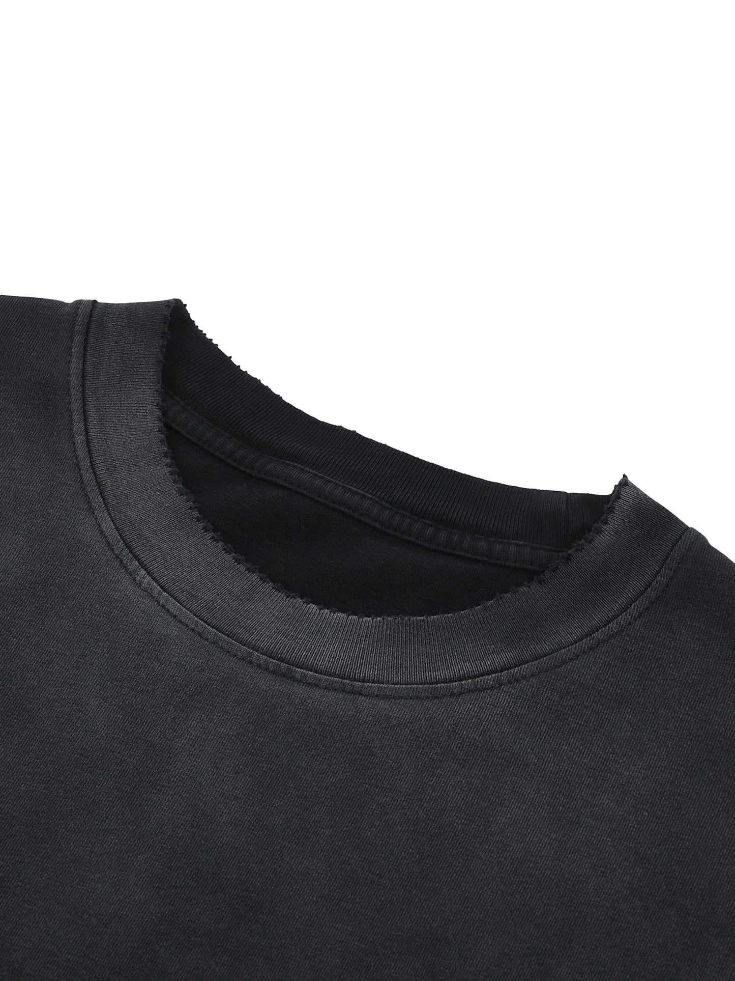 sun fade hand-frayed cotton t-shirt