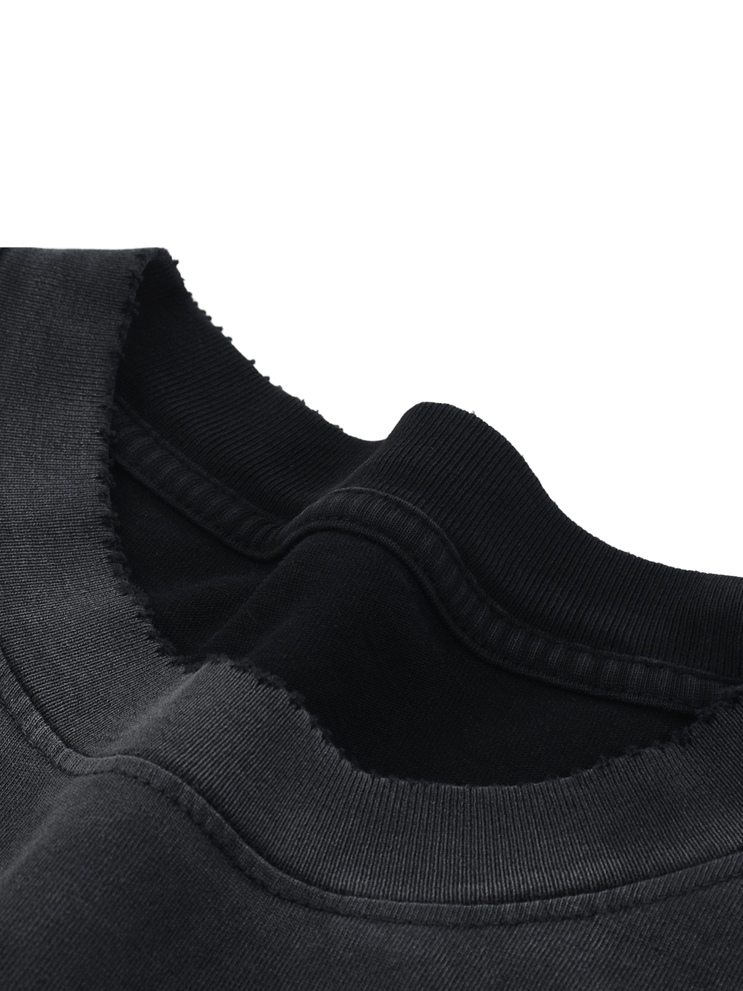 sun fade hand-frayed cotton t-shirt