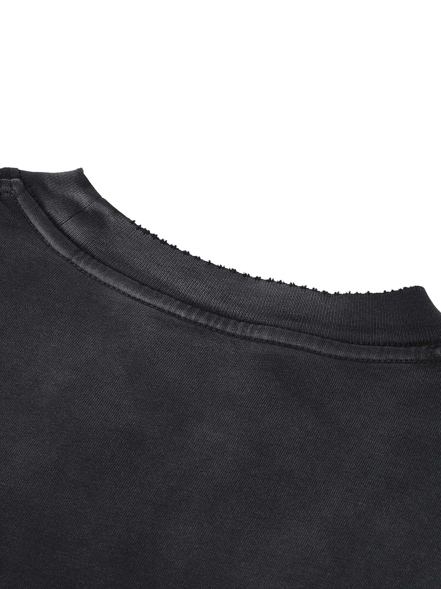 sun fade hand-frayed cotton t-shirt