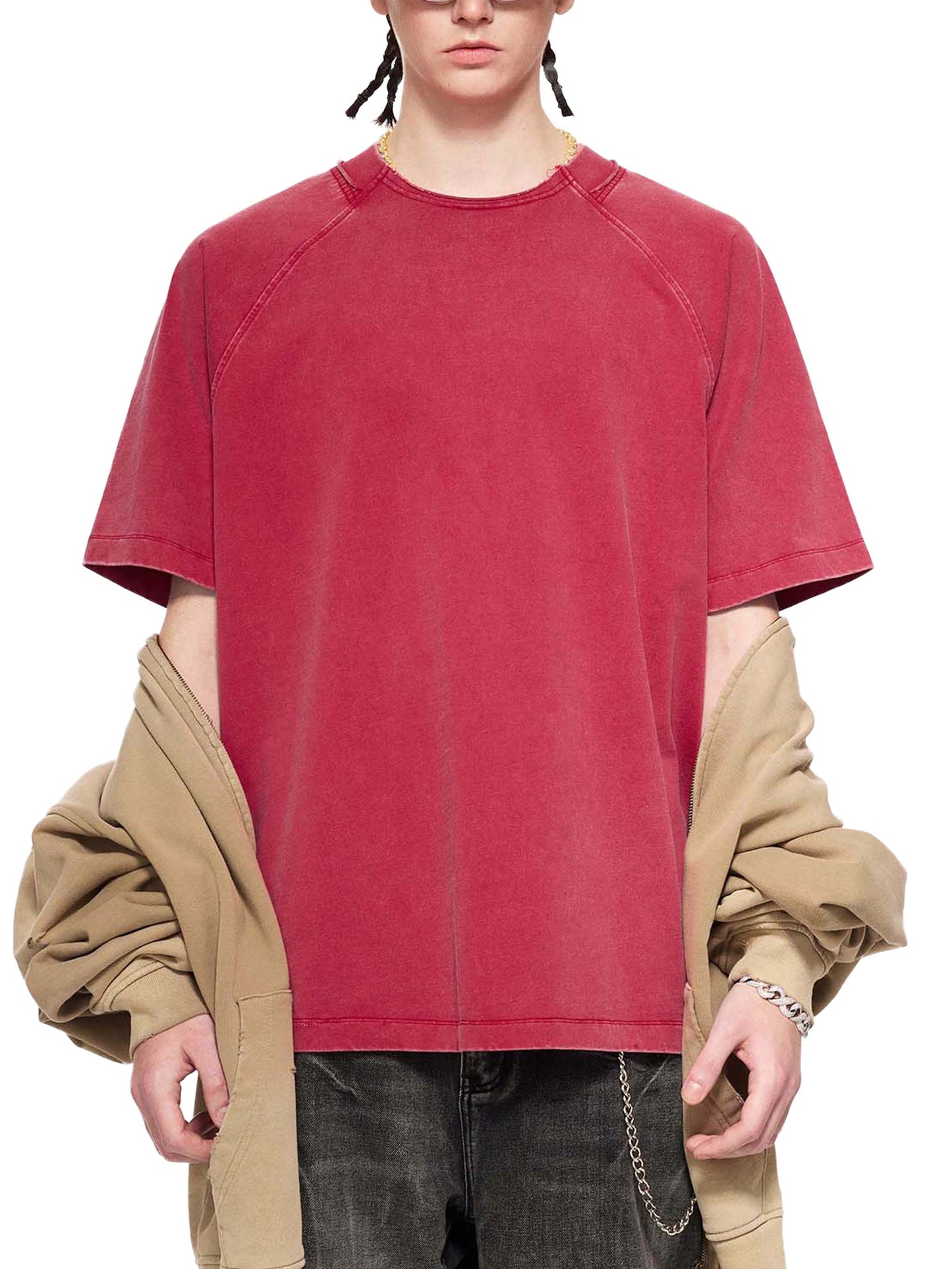 vintage washed raglan cotton t-shirt