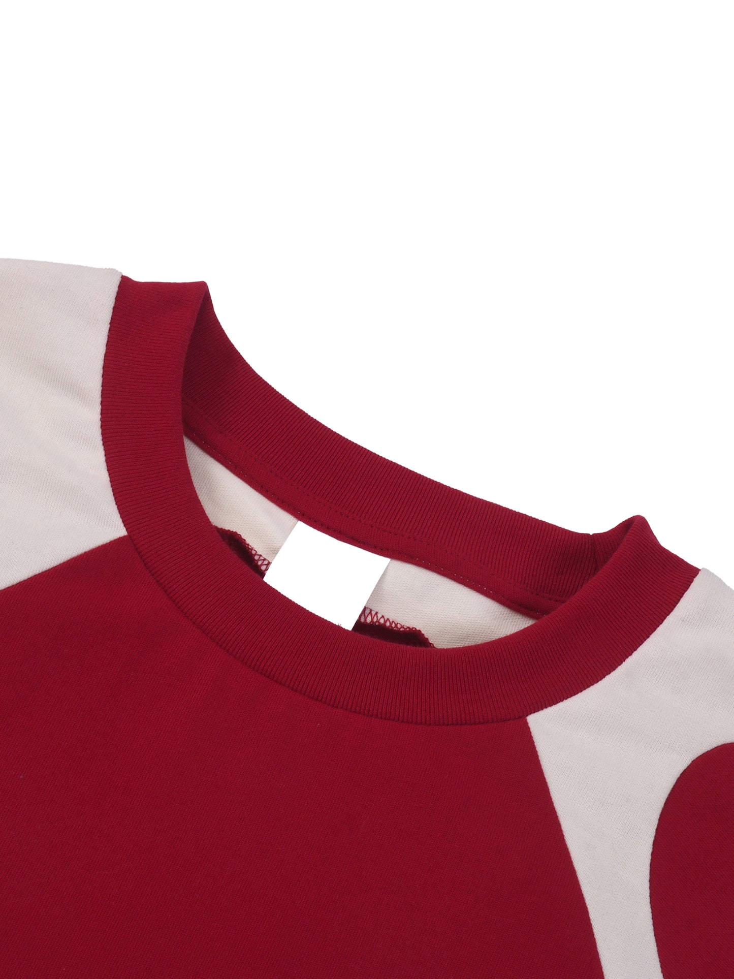 contrast panel cotton t-shirt
