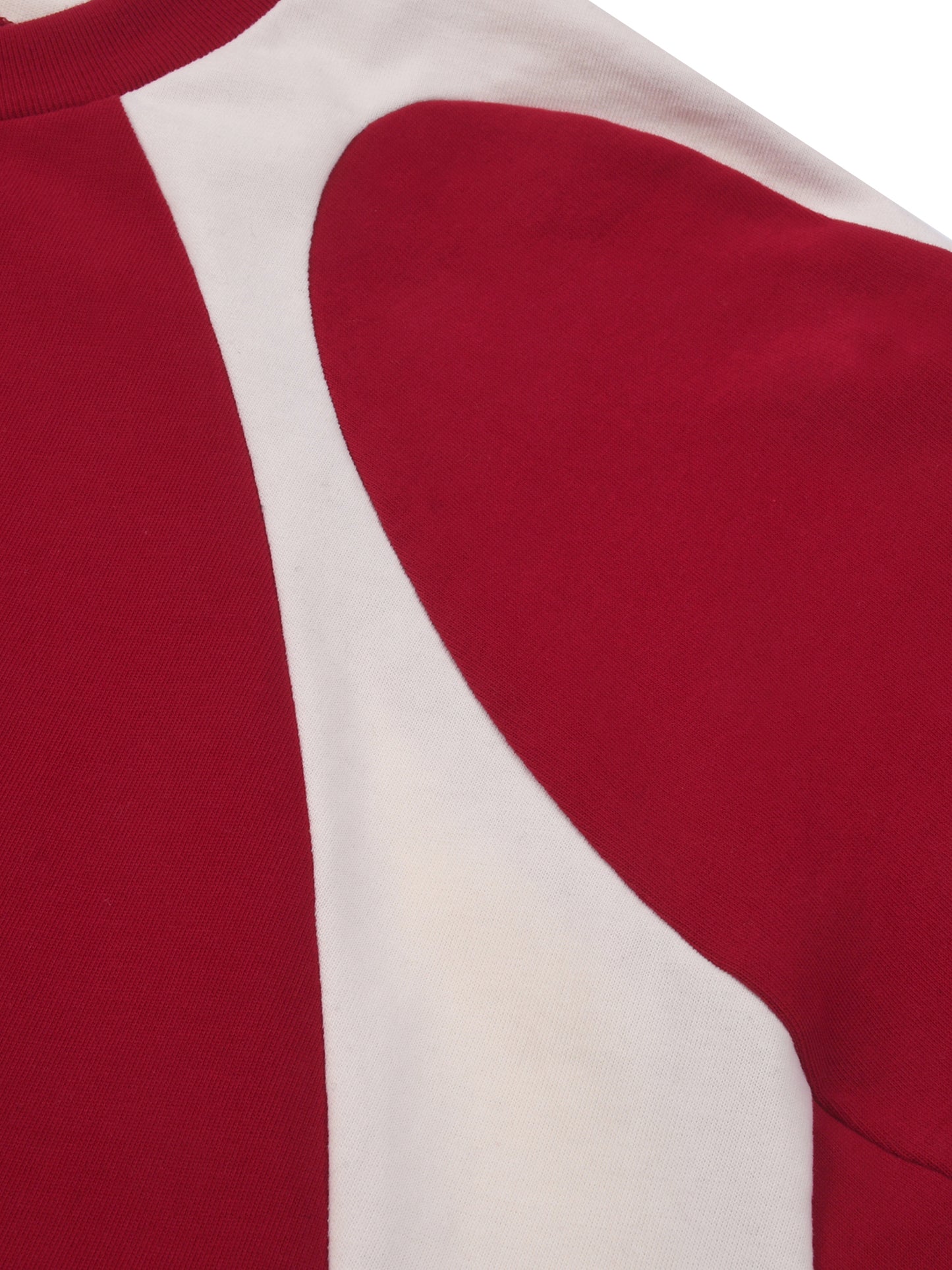 contrast panel cotton t-shirt