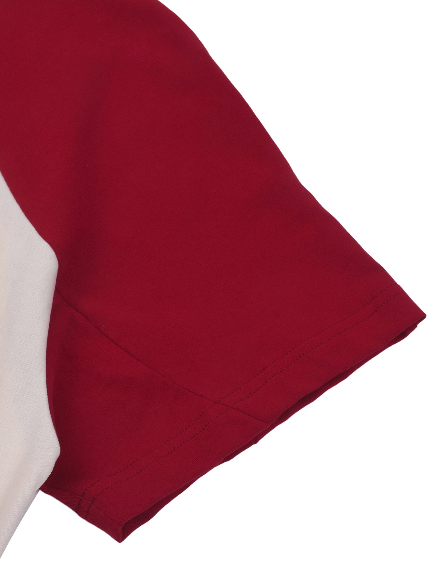 contrast panel cotton t-shirt