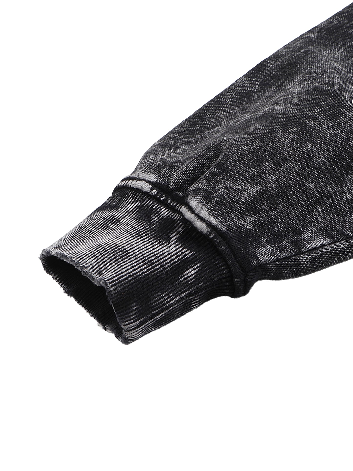 snow washed hand-frayed sweatshirt