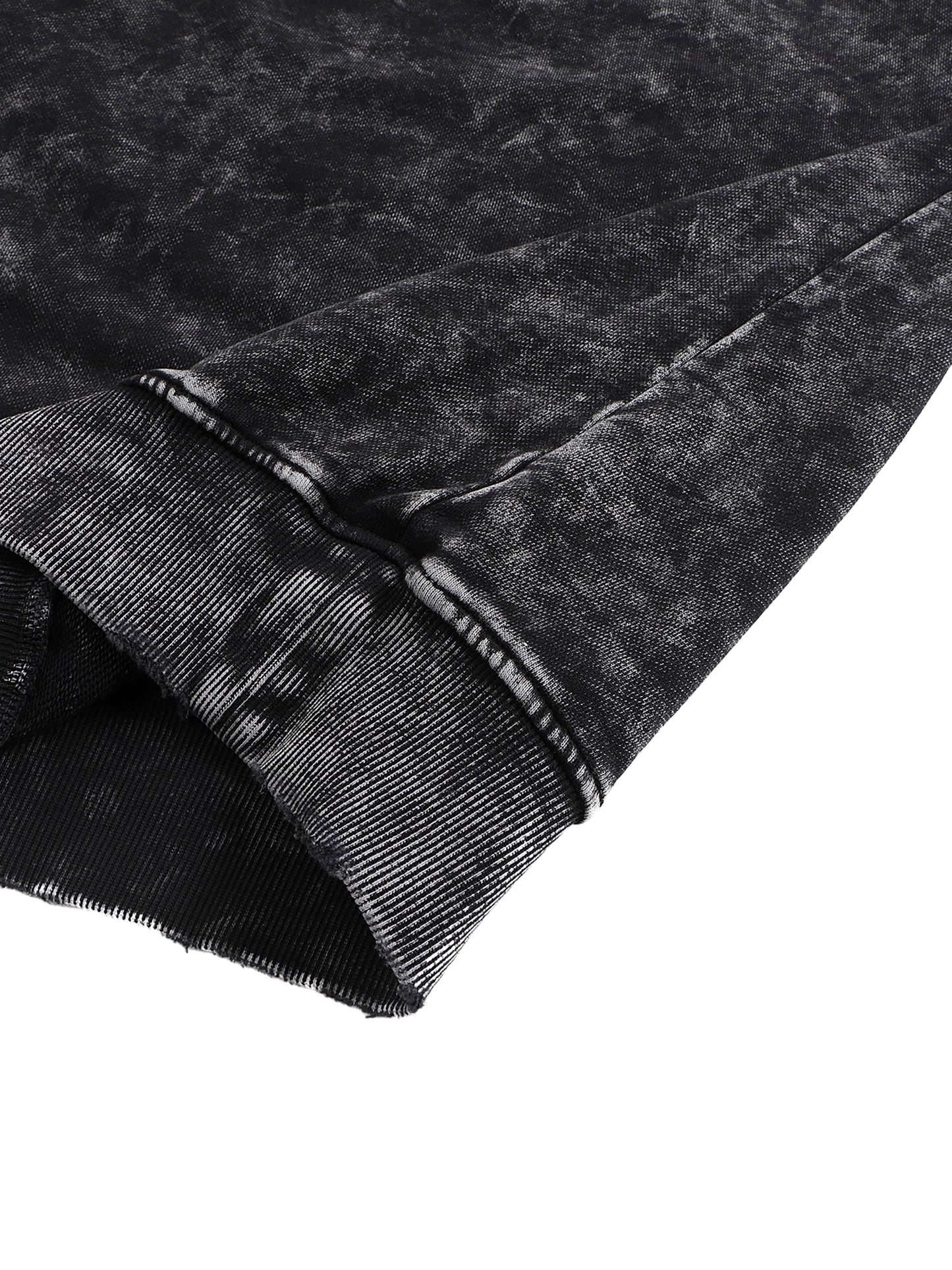 snow washed hand-frayed sweatshirt