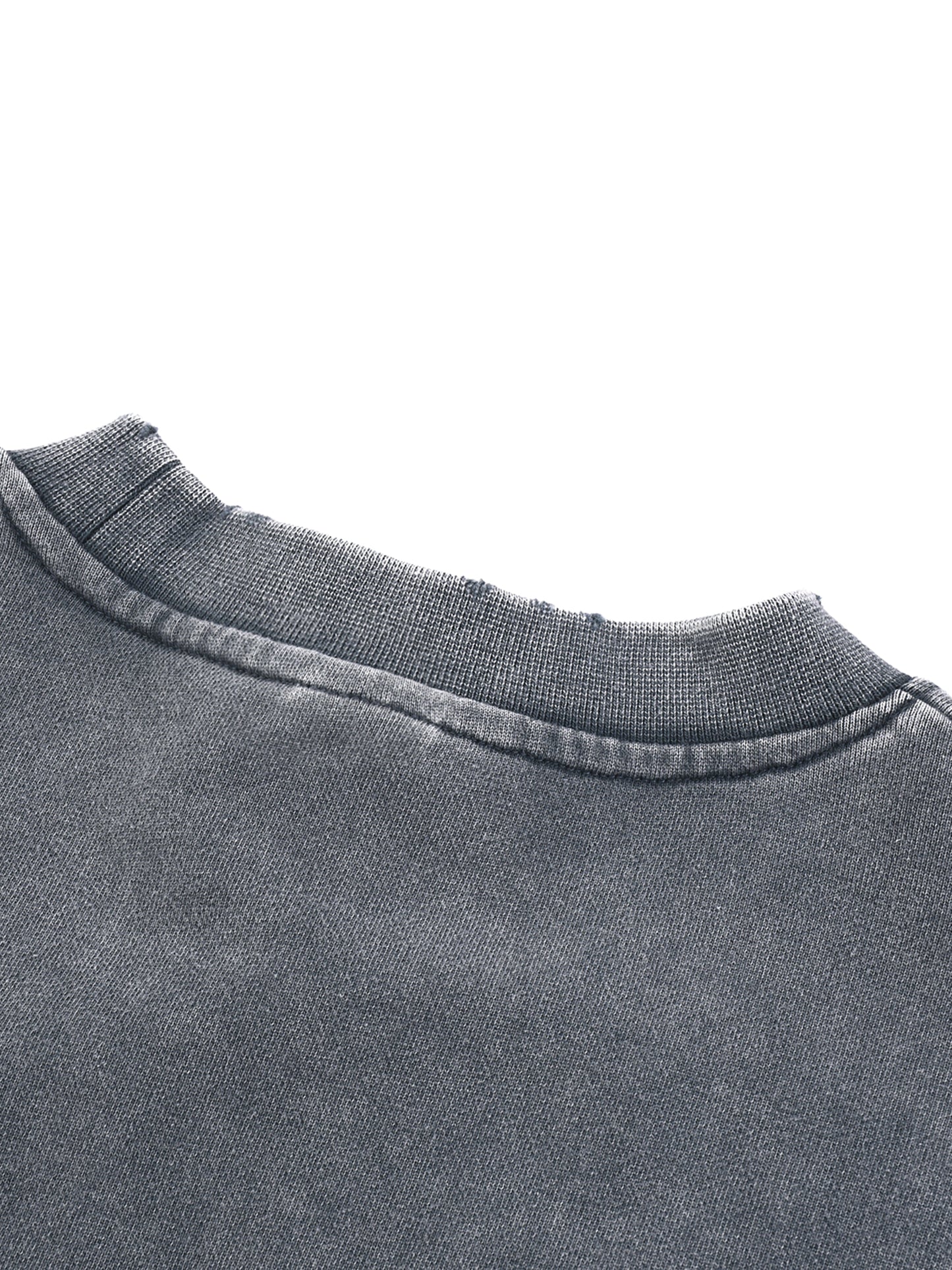 snow washed raw edge cropped sweatshirt