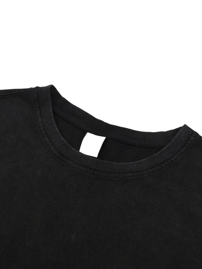 Acid Washed Raw-Hem Tank Top