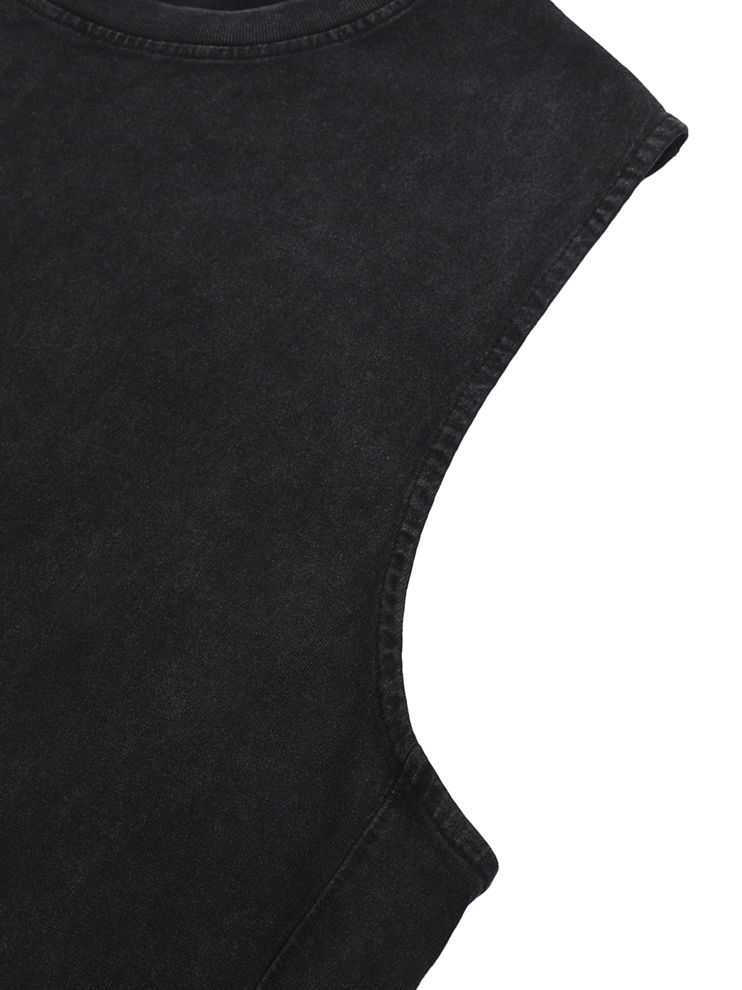 acid washed raw-hem tank top